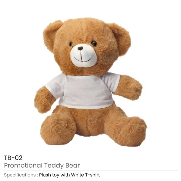 Promotional Teddy Bears Toys with Printable White Tshirt - Image 2