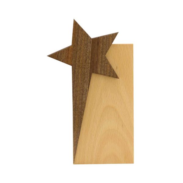 Star Design Wooden Trophy Award with Gift Box - Image 3