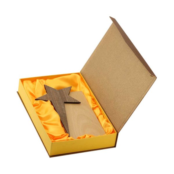 Star Design Wooden Trophy Award with Gift Box - Image 4